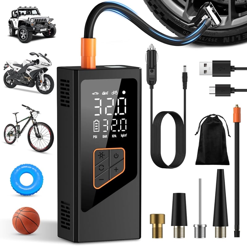 Molfanco 150 PSI elektromos légpumpa 7800 mAh akkumulátorral