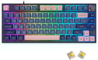 MOLGRIA SKYLOONG GK75 75-Gombos RGB Háttérvilágítású Gamer Billentyűzet Kék-Rózsaszín PBT Keycapekkel, Cserélhető Gateron Sárga Kapcsolókkal 1