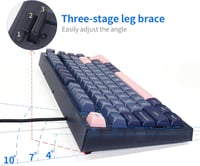 MOLGRIA SKYLOONG GK75 75-Gombos RGB Háttérvilágítású Gamer Billentyűzet Kék-Rózsaszín PBT Keycapekkel, Cserélhető Gateron Sárga Kapcsolókkal 9