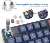 MOLGRIA SKYLOONG GK75 75-Gombos RGB Háttérvilágítású Gamer Billentyűzet Kék-Rózsaszín PBT Keycapekkel, Cserélhető Gateron Sárga Kapcsolókkal 3