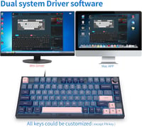 MOLGRIA SKYLOONG GK75 75-Gombos RGB Háttérvilágítású Gamer Billentyűzet Kék-Rózsaszín PBT Keycapekkel, Cserélhető Gateron Sárga Kapcsolókkal 5