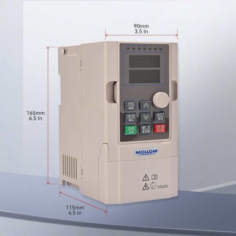 MOLLOM 2.2kW VFD Frekvenciaváltó 220V CNC Motor Fordulatszám Szabályozó - 220V, 2.2KW 3HP 9.6A