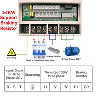Mollom VFD 4kW 5LE 380V Frekvenciaváltó CNC Motorhoz Fordulatszám Szabályozó - 380V, 4KW 5HP 13A 4