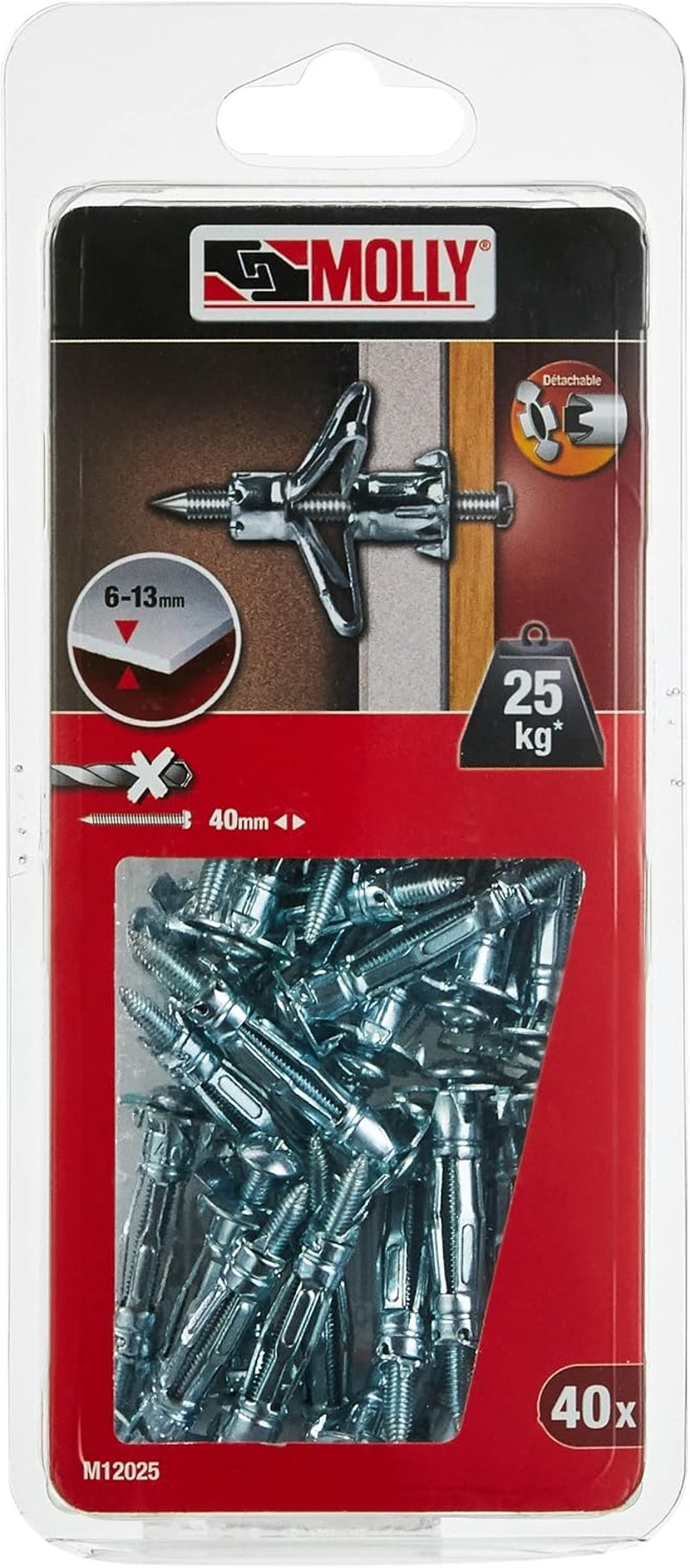 Molly M12025-XJ falitömlő szett 40 db M4 csavar 4x35mm szürke