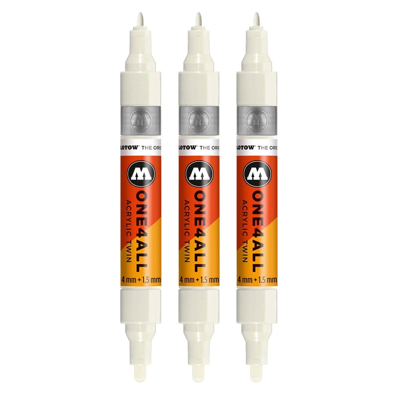Molotow One4All Acrylic Twin akrilni marker 1,5-4 mm - Natural White (229) - 3 kom