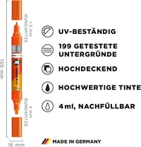 Molotow One4All Akril Twin Marker 1,5-4mm Natural White 3db szett - 229 Natural White 3