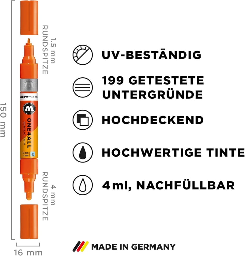 Molotow One4All Akril Twin Marker 1,5-4mm Natural White 3db szett - 229 Natural White
