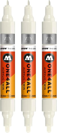 Molotow One4All Akril Twin Marker 1,5-4mm Natural White 3db szett - 229 Natural White 1