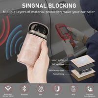 MOLSHINE Autókulcs Faraday Táska RFID Védelemmel Rózsaszín Bőr Keyless Go Blokkoló 5