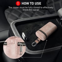 MOLSHINE Autókulcs Faraday Táska RFID Védelemmel Rózsaszín Bőr Keyless Go Blokkoló 2