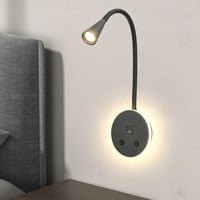MOLUOLA LIGHTING LED olvasólámpa flexibilis nyakkal, USB töltéssel, falra szerelhető 8