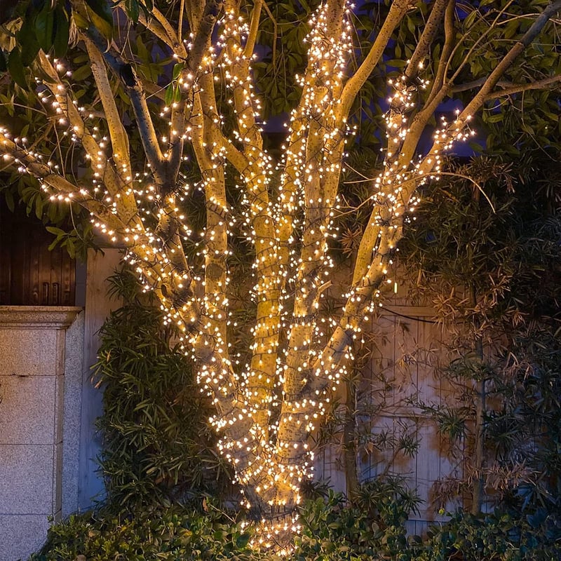 MOLVCE Elemes Tündérfény 2db 50 LED 5m Kültéri-Beltéri Fényfüzér Időzítővel - 8 Világítási Mód, Vízálló, Meleg Fehér, Zöld Kábel
