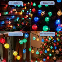 MOLVCE Vanjski svjetlosni niz 10 m 100 LED kristalnih kuglica, vodootporan, na struju, 8 načina rada i timer, za balkon, vrt, Božić, vjenčanja, šareni 9