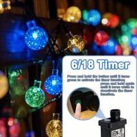MOLVCE Vanjski svjetlosni niz 10 m 100 LED kristalnih kuglica, vodootporan, na struju, 8 načina rada i timer, za balkon, vrt, Božić, vjenčanja, šareni 7