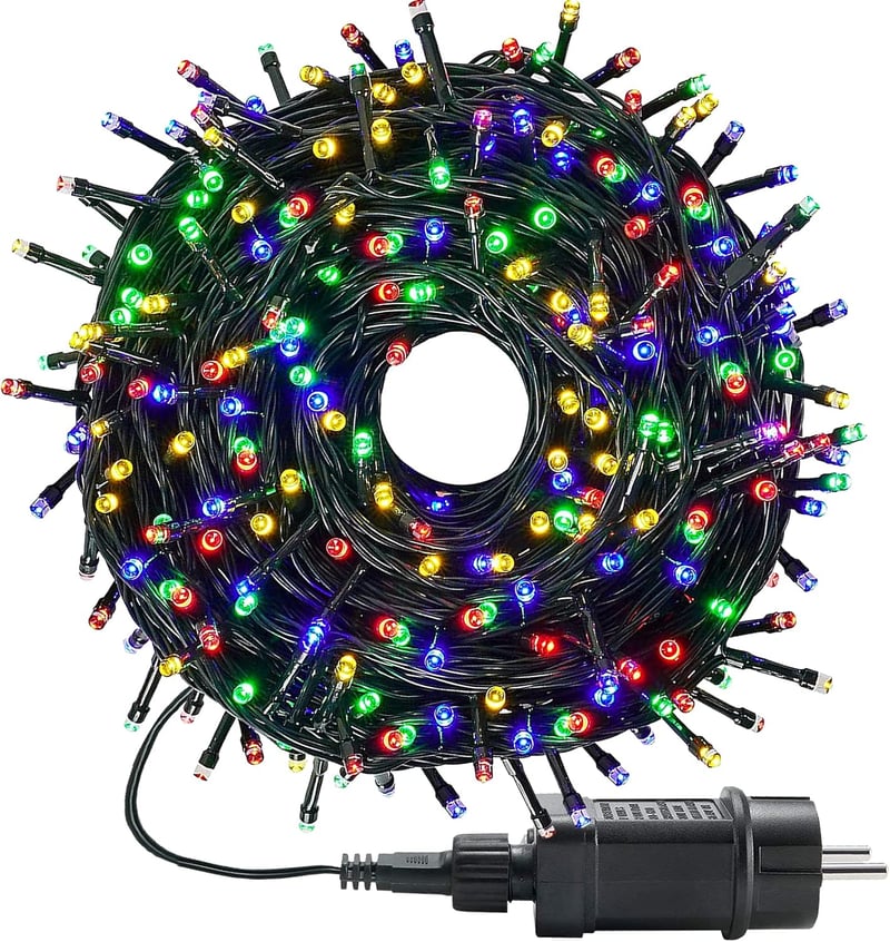 MOLVCE RGB LED Tündérfény 10m 100 LED - Kültéri-Beltéri Vízálló Fényfüzér 8 Világítási Móddal, Időzítővel és Memória Funkcióval Karácsonyra,