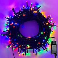 MOLVCE RGB LED Tündérfény 10m 100 LED - Kültéri-Beltéri Vízálló Fényfüzér 8 Világítási Móddal, Időzítővel és Memória Funkcióval Karácsonyra, 7