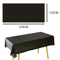 MOMAHUA Umývateľný obrus 6 ks, Čierny PEVA vodeodolný obrus 137x274 cm, znovupoužiteľné jednofarebné obrusy na párty, narodeniny, svadbu 2