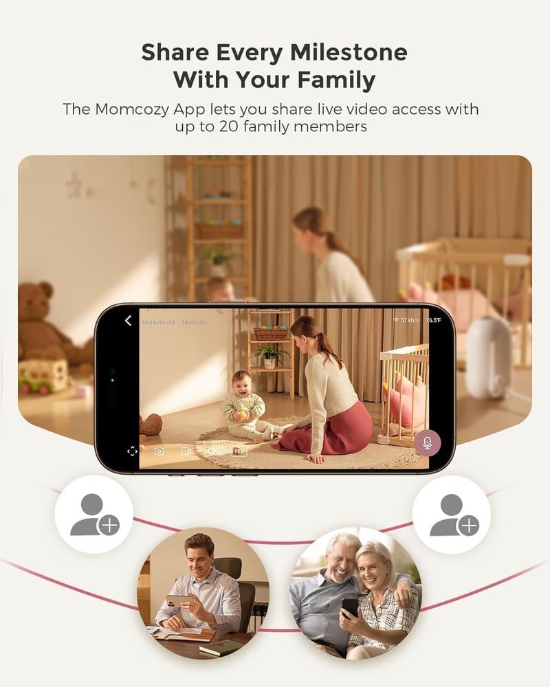 Momcozy BM04 WiFi Baby Monitor kamerával és alkalmazásvezérléssel