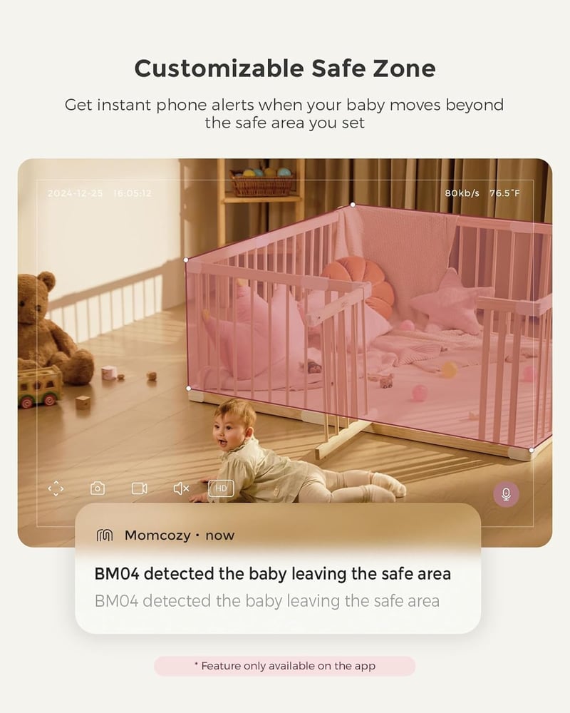 Momcozy BM04 WiFi Baby Monitor kamerával és alkalmazásvezérléssel