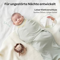 Sac de dormit pentru bebeluși Momcozy cu închidere silențioasă, 0-3 luni, reduce reflexul Moro, 2 bucăți, albastru și verde 3