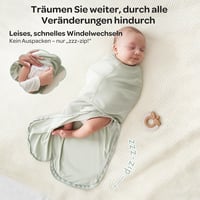 Sac de dormit pentru bebeluși Momcozy cu închidere silențioasă, 0-3 luni, reduce reflexul Moro, 2 bucăți, albastru și verde 4