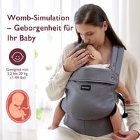 Momcozy Ergonomikus Babahordozó 3-24 Hónapos Kisgyermekeknek, Légáteresztő Szürke 2