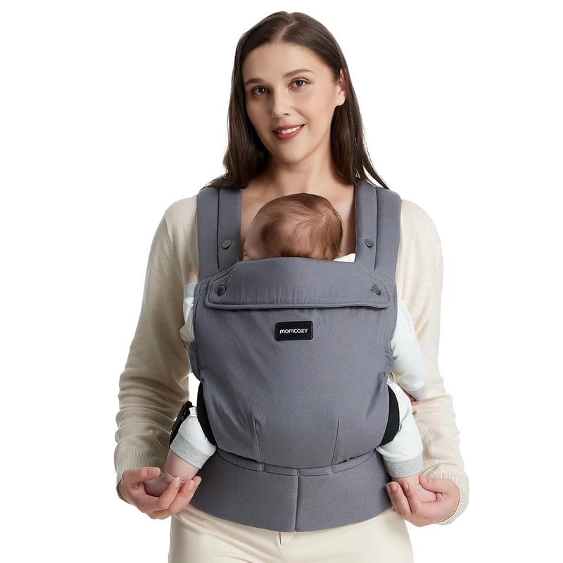 Momcozy Ergonomikus Babahordozó 3-24 Hónapos Kisgyermekeknek, Légáteresztő Szürke