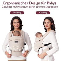 Marsupiu ergonomic Momcozy M pentru copii de 3-24 luni, spate în formă de X, kaki 3