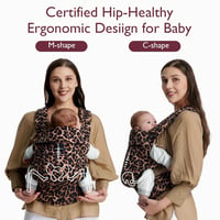 Momcozy Ergonomikus Hordozó 3-20 kg-ig, Lélegző Leopard Mintás Babahordozó 3