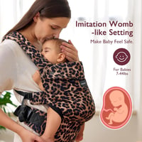 Momcozy Ergonomikus Hordozó 3-20 kg-ig, Lélegző Leopard Mintás Babahordozó 2