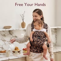 Momcozy Ergonomikus Hordozó 3-20 kg-ig, Lélegző Leopard Mintás Babahordozó 7