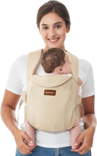 Momcozy Ergonomikus Hordozó Újszülötteknek, Nyakitámogatással, 3-11kg, Khaki 1