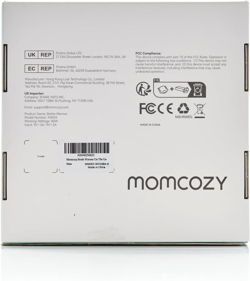 Momcozy Hordozható Cumisüveg Melegítő, 2 Perces Gyors Melegítés, 6 Hőmérséklet Fokozat, USB Tölthető, Szivárgásmentes, Philips Avent/MAM/Com