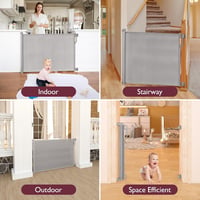 Momcozy Kihúzható Biztonsági Ajtórács Babáknak, 180 cm Széles, 104 cm Magas, Egykezes Működtetés, Lépcsőhöz és Ajtóhoz, Bel- és Kültéri Hasz 6
