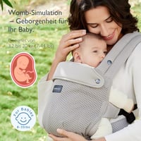 Momcozy Légáteresztő Háló Babahordozó - Ergonomikus, Könnyű Kenguru 3-20 kg Babáknak, Deréktámasszal, Szürke Hálós Anyagból, Kényelmes Egész 8