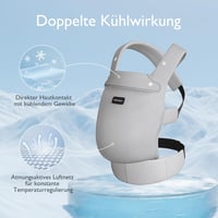 Momcozy Légáteresztő Háló Babahordozó - Ergonomikus, Könnyű Kenguru 3-20 kg Babáknak, Deréktámasszal, Szürke Hálós Anyagból, Kényelmes Egész 2