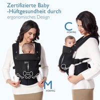 Momcozy Légáteresztő Háló Babahordozó - Ergonomikus, Könnyű Kenguru 3-20 kg Babáknak, Deréktámasszal, Kényelmes Egész Napos Hordozáshoz, Fek 6