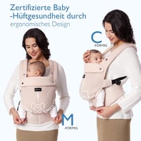 Momcozy Légáteresztő Hálós Babahordozó 3-20 kg Gyermekeknek, Ergonomikus Deréktámasszal, Rózsaszín Könnyű Kenguru Elöl Hordozáshoz, Géppel M 6