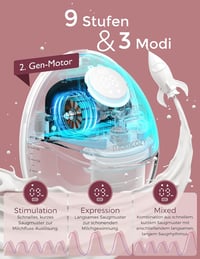 Momcozy M6 hordozható mellszívó, 3 mód, 9 fokozat, 24 mm DoubleFit 2