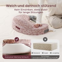 Dojčiaci vankúš z pamäťovej peny Momcozy s bezpečnostným rámom – Ergonomický vankúš na dojčenie a polohovanie s nastaviteľným popruhom a snímateľným bavlneným poťahom, ružový 3