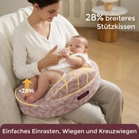 Dojčiaci vankúš z pamäťovej peny Momcozy s bezpečnostným rámom – Ergonomický vankúš na dojčenie a polohovanie s nastaviteľným popruhom a snímateľným bavlneným poťahom, ružový 4