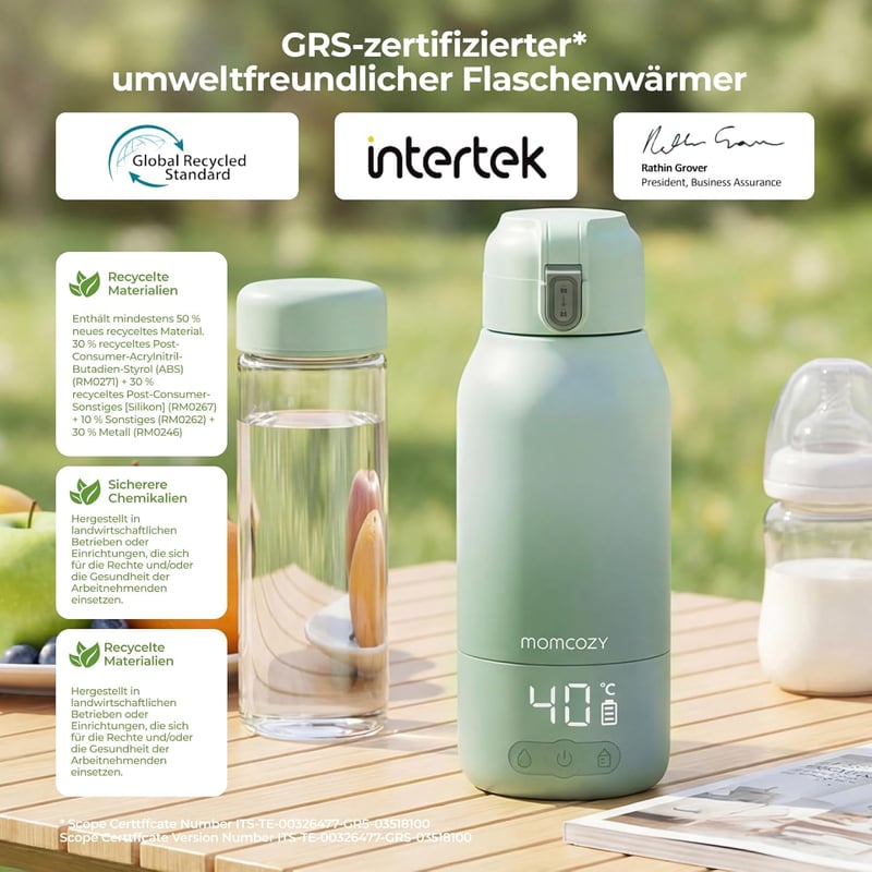 Momcozy MW05 Hordozható Cumisüveg Melegítő, 500ml, 24 Használat, 3 Perc Felmelegítés