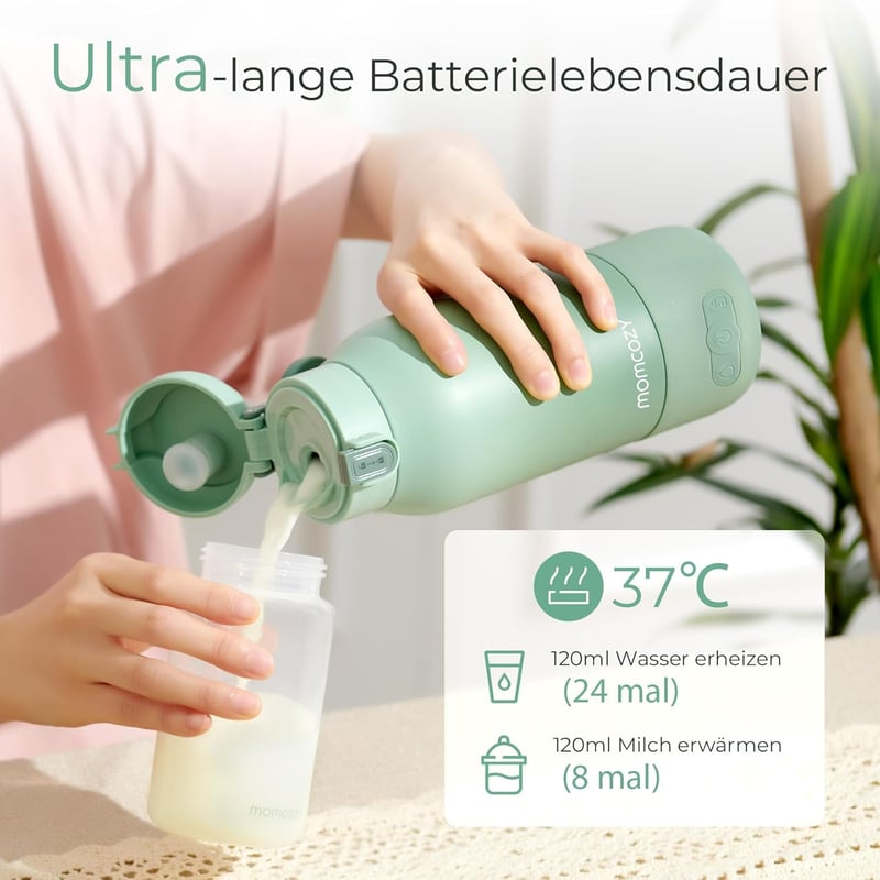 Momcozy MW05 Hordozható Cumisüveg Melegítő, 500ml, 24 Használat, 3 Perc Felmelegítés