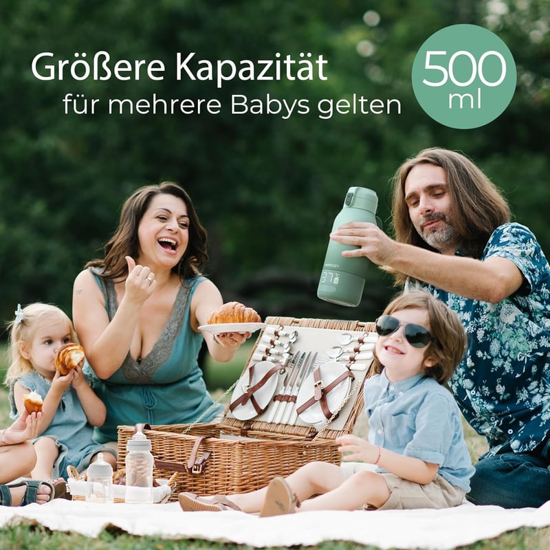 Momcozy MW05 Hordozható Cumisüveg Melegítő, 500ml, 24 Használat, 3 Perc Felmelegítés