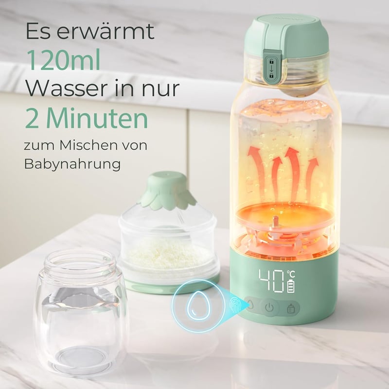Momcozy MW05 Hordozható Cumisüveg Melegítő, 500ml, 24 Használat, 3 Perc Felmelegítés