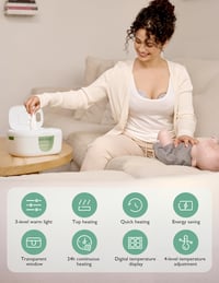 Ohrievač vlhčených utierok Momcozy s jarným motívom, veľkokapacitný zásobník na utierky, 4 režimy ohrevu, rovnomerný ohrev, s nočným svetlom 2