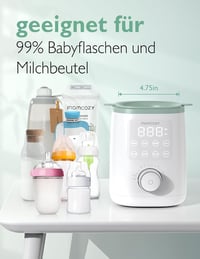 Momcozy Nutri babaüveg melegítő 9 az 1-ben pontos hőmérséklet-szabályozással éjszakai fénnyel gyors melegítéshez fehér menta színben 5