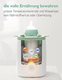 Momcozy Nutri babaüveg melegítő 9 az 1-ben pontos hőmérséklet-szabályozással éjszakai fénnyel gyors melegítéshez fehér menta színben 3