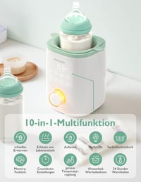 Momcozy Nutri babaüveg melegítő 9 az 1-ben pontos hőmérséklet-szabályozással éjszakai fénnyel gyors melegítéshez fehér menta színben 4