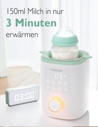 Momcozy Nutri babaüveg melegítő 9 az 1-ben pontos hőmérséklet-szabályozással éjszakai fénnyel gyors melegítéshez fehér menta színben 2